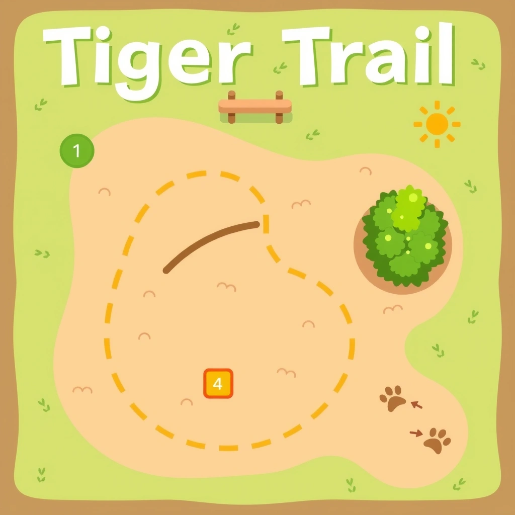 Mapa/stacja "Ścieżka tygrysa" (plan trasy) - Szablony - Dzień Tygrysa